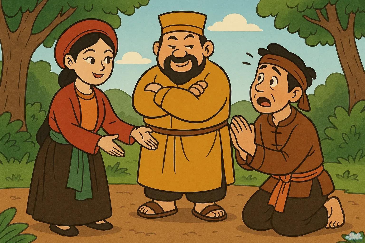 Chúa Liễu bị dân làng chơi khăm – minh họa truyện dân gian Việt Nam hài hước