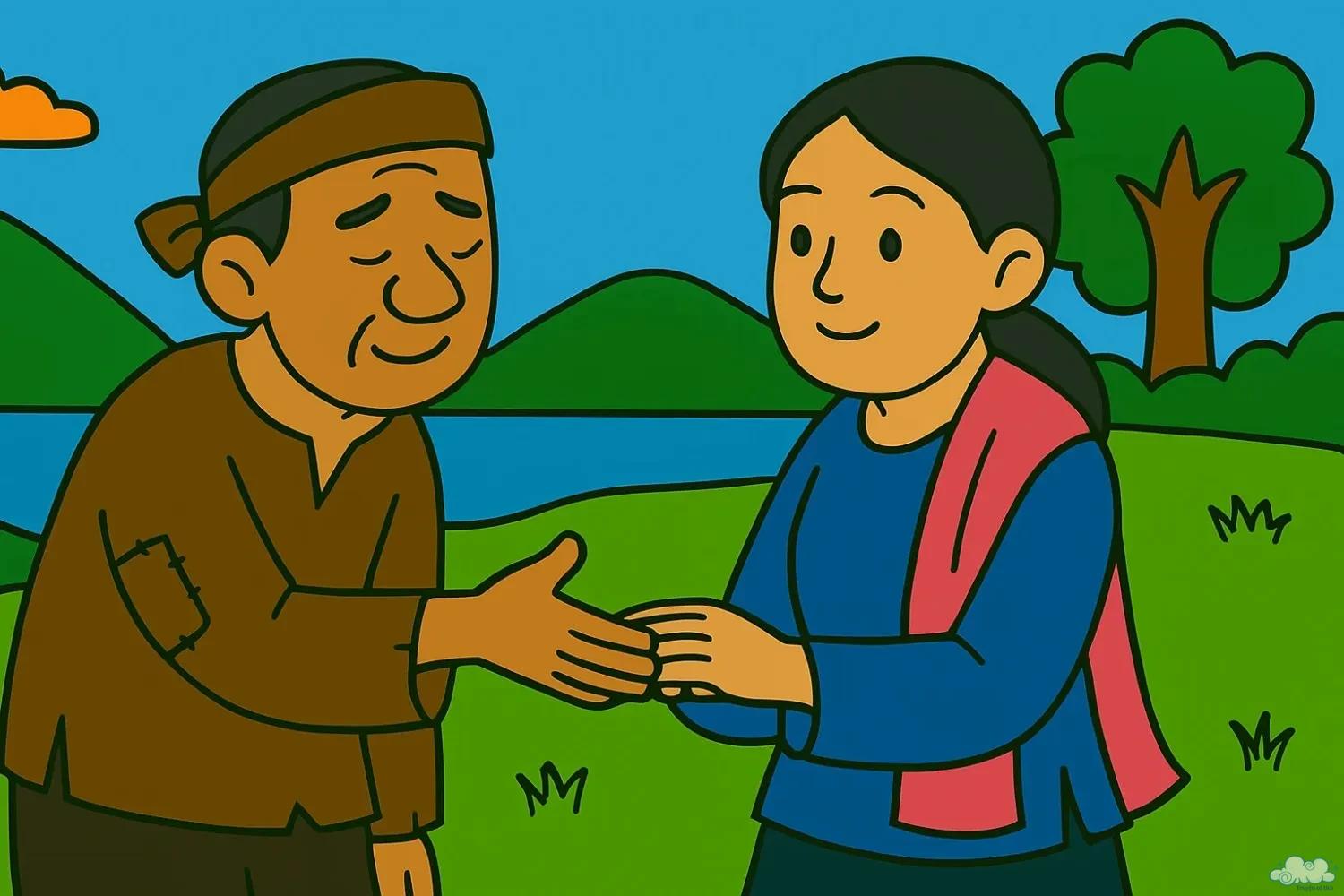 Hình minh họa truyện cổ tích Việt Nam Cố Ghép – câu chuyện về sự đoàn kết