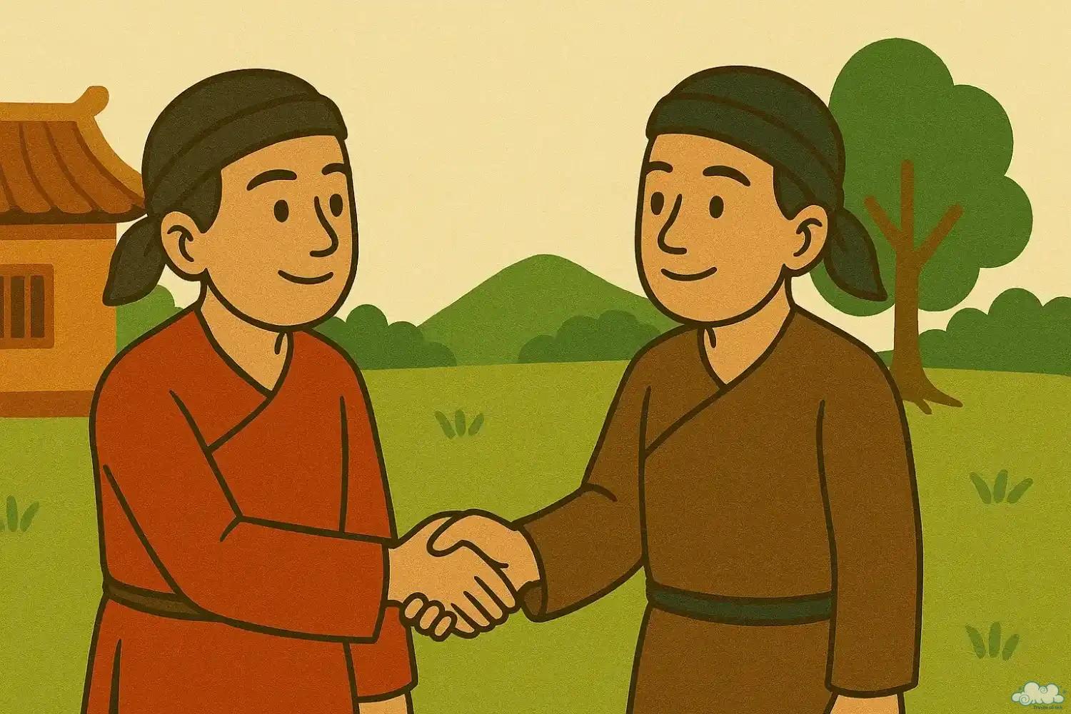 Tranh minh họa Lưu Bình – Dương Lễ thời phong kiến – tình bạn đẹp trong cổ tích Việt Nam